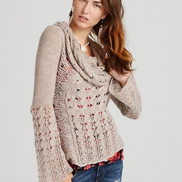 Free People Sweaters - Free People Snuggle Bear Beige Sweater Medium